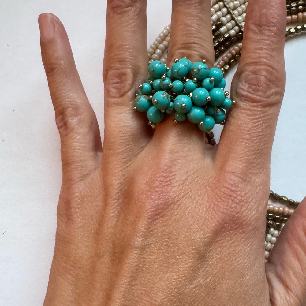 Turquoise Cluster Ring (costume jewlery)
